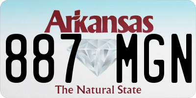 AR license plate 887MGN