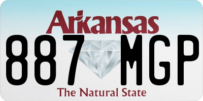AR license plate 887MGP