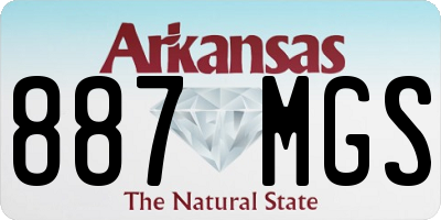 AR license plate 887MGS