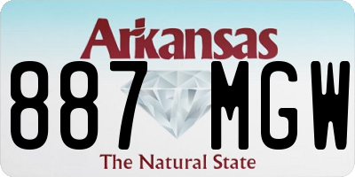 AR license plate 887MGW