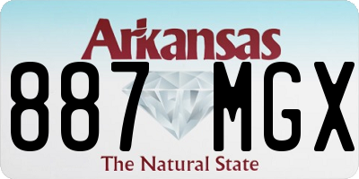 AR license plate 887MGX