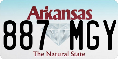 AR license plate 887MGY