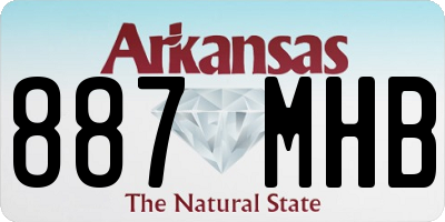 AR license plate 887MHB