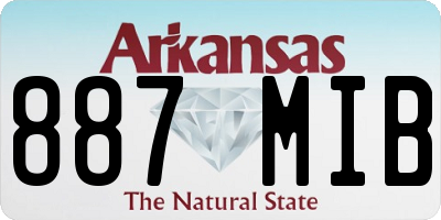 AR license plate 887MIB