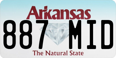 AR license plate 887MID