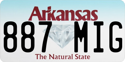 AR license plate 887MIG