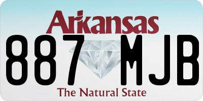 AR license plate 887MJB