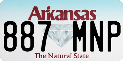 AR license plate 887MNP