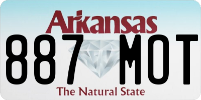 AR license plate 887MOT