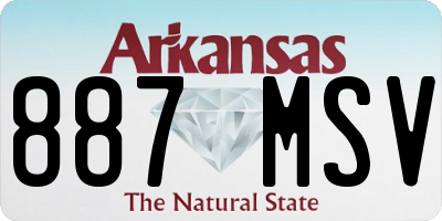 AR license plate 887MSV