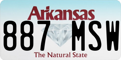AR license plate 887MSW