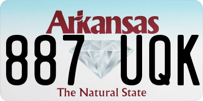 AR license plate 887UQK