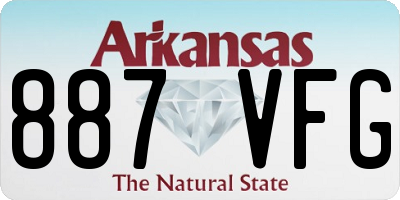 AR license plate 887VFG