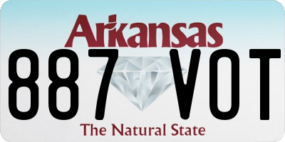 AR license plate 887VOT