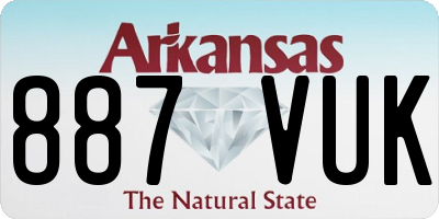 AR license plate 887VUK
