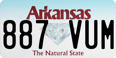 AR license plate 887VUM