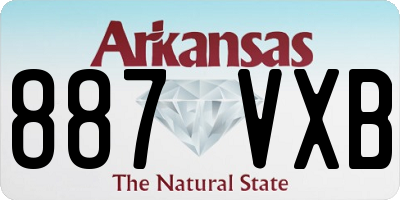 AR license plate 887VXB