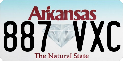 AR license plate 887VXC