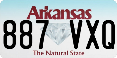 AR license plate 887VXQ