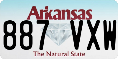 AR license plate 887VXW