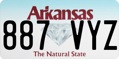 AR license plate 887VYZ