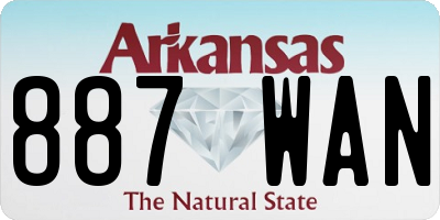 AR license plate 887WAN