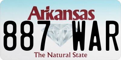 AR license plate 887WAR