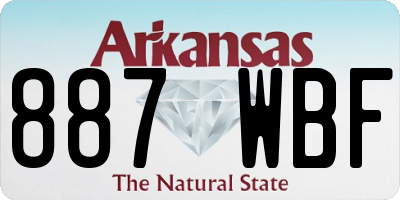 AR license plate 887WBF