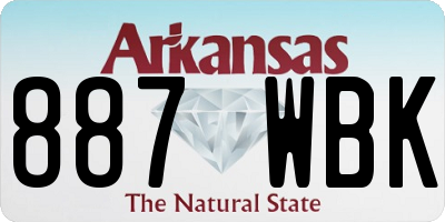 AR license plate 887WBK