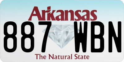 AR license plate 887WBN