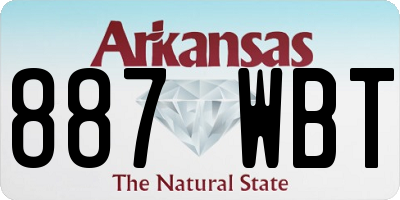 AR license plate 887WBT