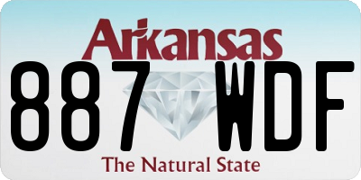 AR license plate 887WDF