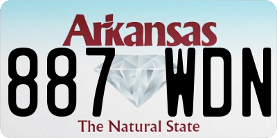 AR license plate 887WDN