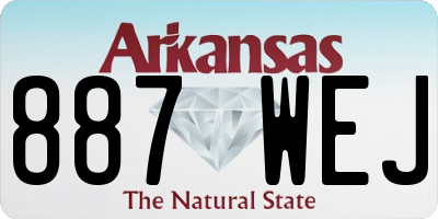 AR license plate 887WEJ