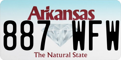 AR license plate 887WFW
