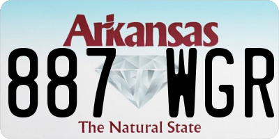 AR license plate 887WGR