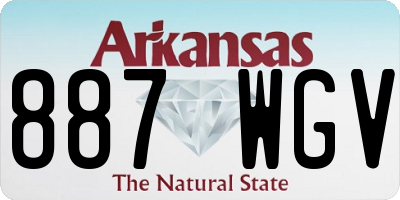 AR license plate 887WGV