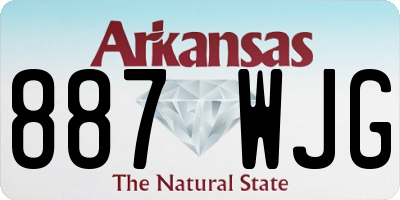 AR license plate 887WJG