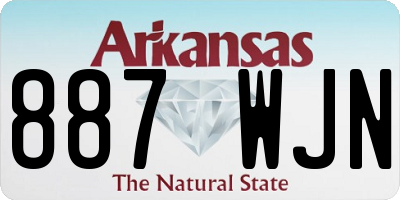 AR license plate 887WJN