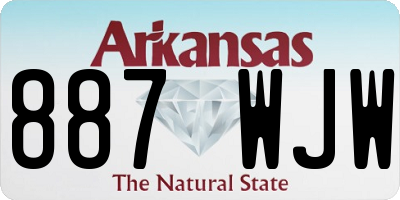 AR license plate 887WJW