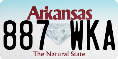 AR license plate 887WKA