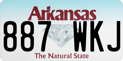 AR license plate 887WKJ