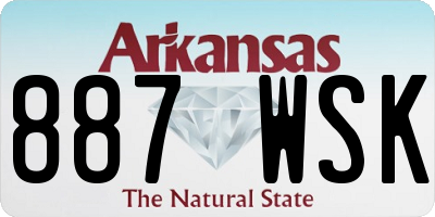 AR license plate 887WSK