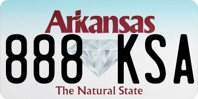 AR license plate 888KSA