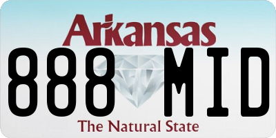 AR license plate 888MID