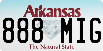 AR license plate 888MIG