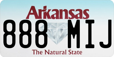 AR license plate 888MIJ