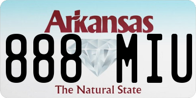 AR license plate 888MIU