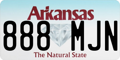 AR license plate 888MJN