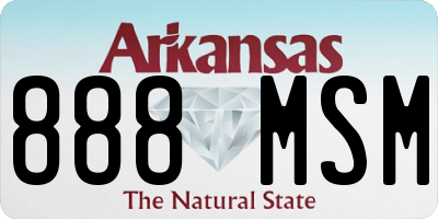 AR license plate 888MSM